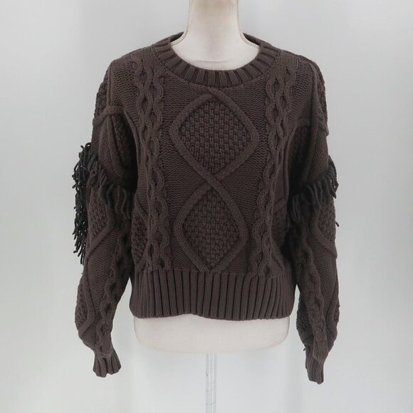 Line & Dot Jasper Fringe Sweater - Charcoal Small - Picture 4 of 9